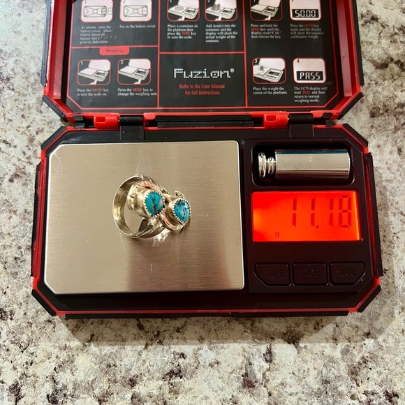 Native Navajo Sterling Silver and Turquoise Snake Ring - Picture 8 of 9